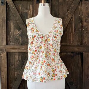 Billabong sleeveless floral summer open back tie top Sz-8